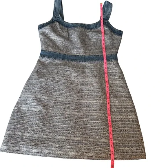 Guess NWT Elsie Tweed‎ and Denim Mini Dress Sleeveless Blue Size M
